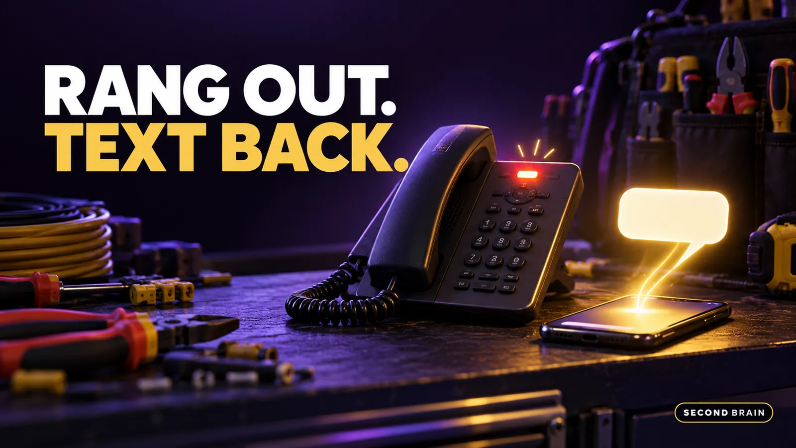A missed call at an electrical company answered by an automatic text, showing how electricians catch callers before they dial elsewhere